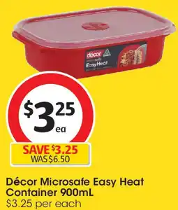 Coles Décor Microsafe Easy Heat Container 900mL offer