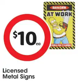 Coles Licensed Metal Signs offer