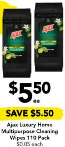Drakes Ajax Luxury Home Multipurpose Cleaning Wipes 110 Pack offer