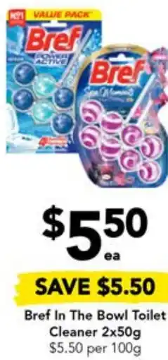 Drakes Bref In The Bowl Toilet Cleaner 2x50g offer