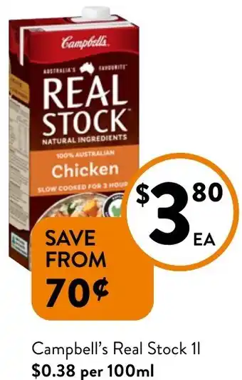 Foodworks Campbell's Real Stock 1L offer