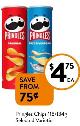 Foodworks Pringles Chips 118/134g offer
