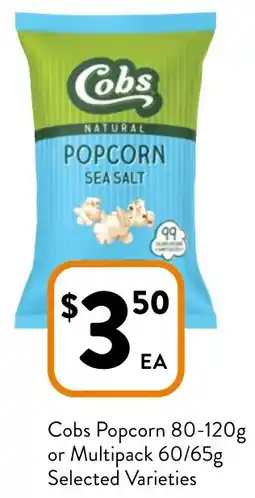 Cobs Popcorn 80-120g or Multipack 60/65g