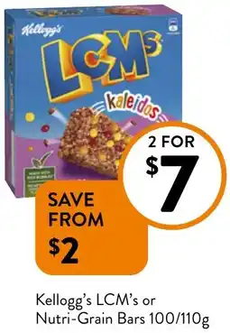 Kellogg's LCM's or Nutri-Grain Bars 100/110g