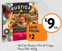 Foodworks McCain Rustica Thin & Crispy Pizza 335-450g offer
