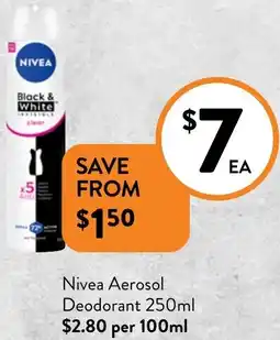 Foodworks Nivea Aerosol Deodorant 250ml offer