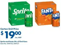 Campbells Wholesale Sprite and Fanta 24 x 375ml Cans offer