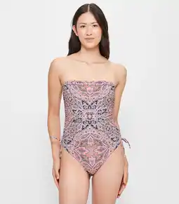 Strapless Tie Side Ruched One Piece Bathers - Shape Your Body