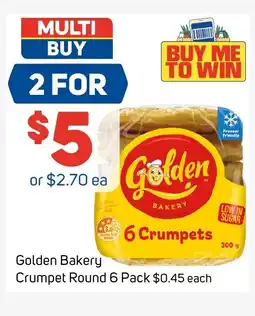 Foodland Golden Bakery Crumpet Round 6 Pack offer