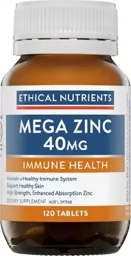 Ethical Nutrients Mega Zinc 40mg 120 Tablets