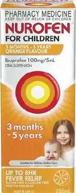 Nurofen For Children 3 Months-5 Years Orange Flavour 200mL