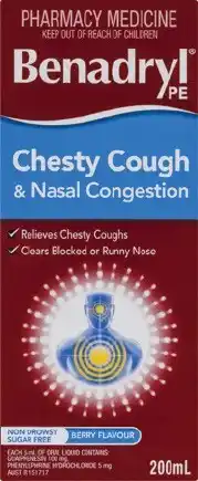 Benadryl PE Chesty Cough & Nasal Decongestion Liquid 200mL