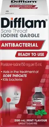 Discount Drug Stores Difflam Ready to Use Mint Iodine Gargle 200mL offer
