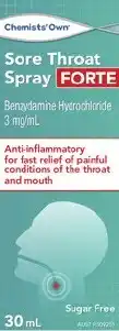 Discount Drug Stores Chemists’ Own Sore Throat Spray Forte 30mL offer