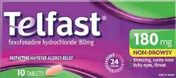 Discount Drug Stores Telfast Hayfever Allergy Relief 180mg 10 Tablets offer