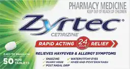 Discount Drug Stores Zyrtec Hayfever & Allergy Relief 50 Mini Tablets offer