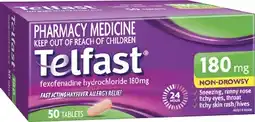 Discount Drug Stores Telfast Hayfever Allergy Relief 180mg 50 Tablets offer