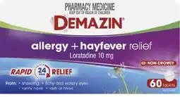 Discount Drug Stores Demazin Allergy + Hayfever Relief 60 Tablets offer