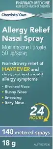 Discount Drug Stores Chemists’ Own Allergy Relief Nasal Spray 50mcg 140 Metered Sprays 18g offer