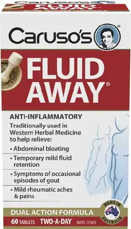Discount Drug Stores Caruso’s Fluid Away 60 Tablets offer