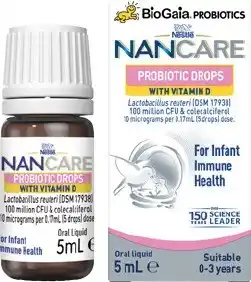 Discount Drug Stores Nancare Probiotic Drops with Vitamin D for Infant Immune Health 5mL offer