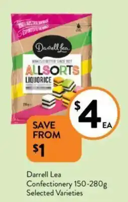 Foodworks Darrell Lea Confectionery 150-280g offer