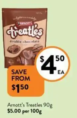 Foodworks Arnott's Treatles 90g offer