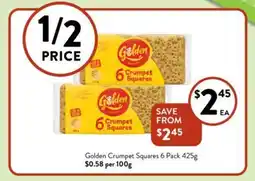 Foodworks Golden Crumpet Squares 6 Pack 425g offer