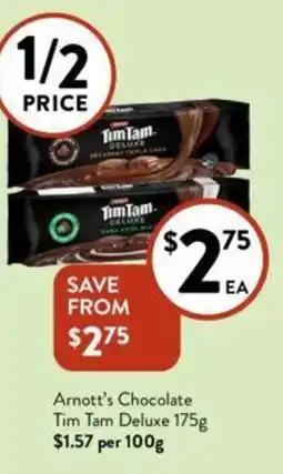 Foodworks Arnott's Chocolate Tim Tam Deluxe 175g offer