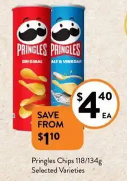 Foodworks Pringles Chips 118/134g Selected Varieties offer