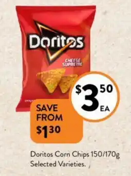 Foodworks Doritos Corn Chips 150/170g Selected Varieties. offer