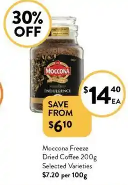 Foodworks Moccona Freeze Dried Coffee 200g Selected Varieties offer