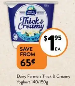 Foodworks Dairy Farmers Thick & Creamy Yoghurt 140/150g offer