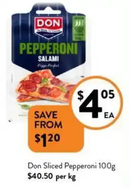 Foodworks Don Sliced Pepperoni 100g offer