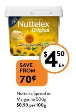 Foodworks Nuttelex Spread or Margarine 500g offer