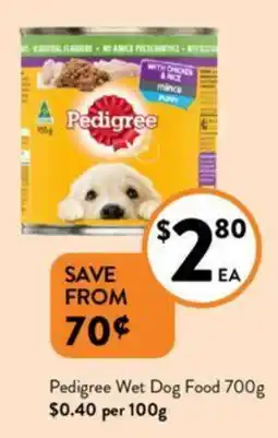 Foodworks Pedigree Wet Dog Food 700g offer