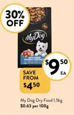 Foodworks My Dog Dry Food 1.5kg offer