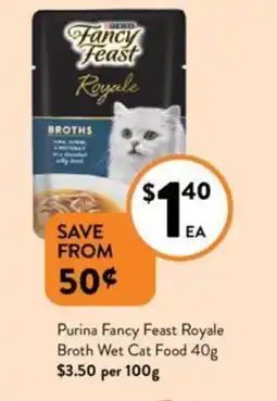 Foodworks Purina Fancy Feast Royale Broth Wet Cat Food 40g offer