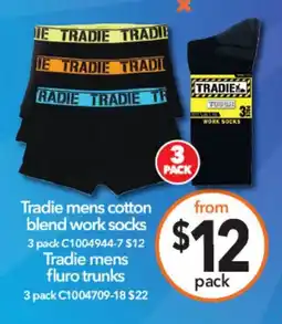 Cheap as Chips Tradie mens cotton blend work socks offer