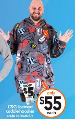 Cheap as Chips C&G licensed cuddle hoodies adults offer