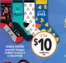 Cheap as Chips crazy socks offer
