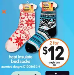 Cheap as Chips heat insulate bed socks assorted desgns offer