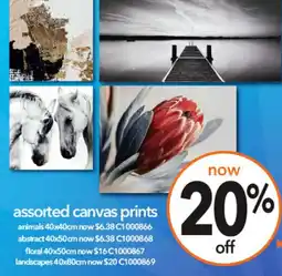 Cheap as Chips assorted canvas prints offer