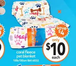 Cheap as Chips coral fleece pet blanket offer