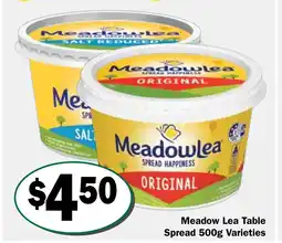 Friendly Grocer Meadow Lea Table Spread 500g Varieties offer