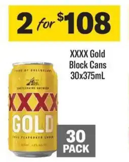 Liquorland XXXX Gold Block Cans 30x375mL offer