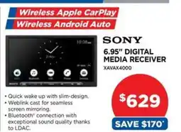 Auto One 6.95" DIGITAL MEDIA RECEIVER XAVAX4000 offer