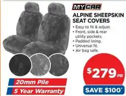 Auto One ALPINE SHEEPSKIN SEAT COVERS offer