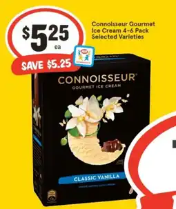 IGA Connoisseur Gourmet Ice Cream 4-6 Pack Selected Varieties offer