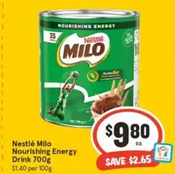 IGA Nestlé Milo Nourishing Energy Drink 700g offer